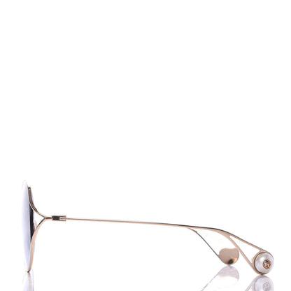 Gucci Round Pearl Tip Sunglasses GG0253S Gold 3 of 8