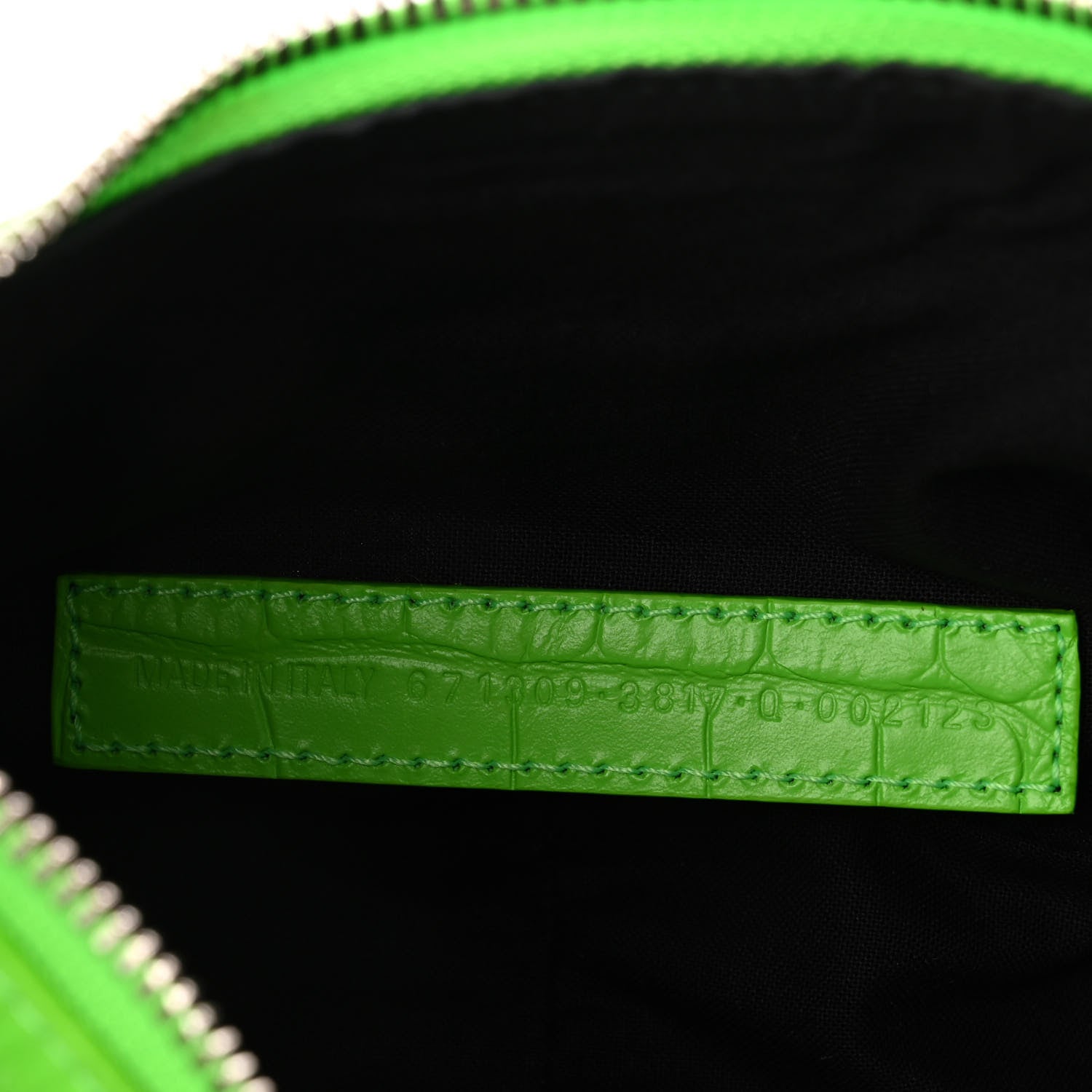 Balenciaga Extra Supple Calfskin Crocodile Embossed Le Cagole Shoulder Bag XS Acid Green 6 of 9
