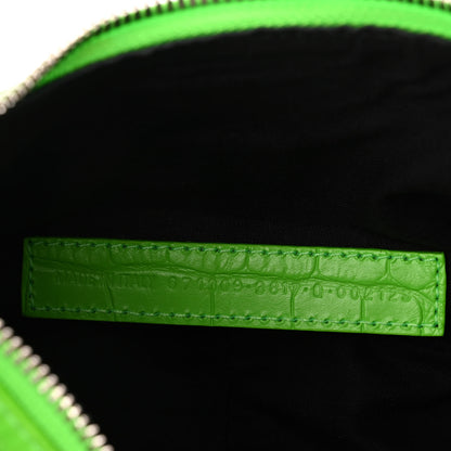 Balenciaga Extra Supple Calfskin Crocodile Embossed Le Cagole Shoulder Bag XS Acid Green 6 of 9