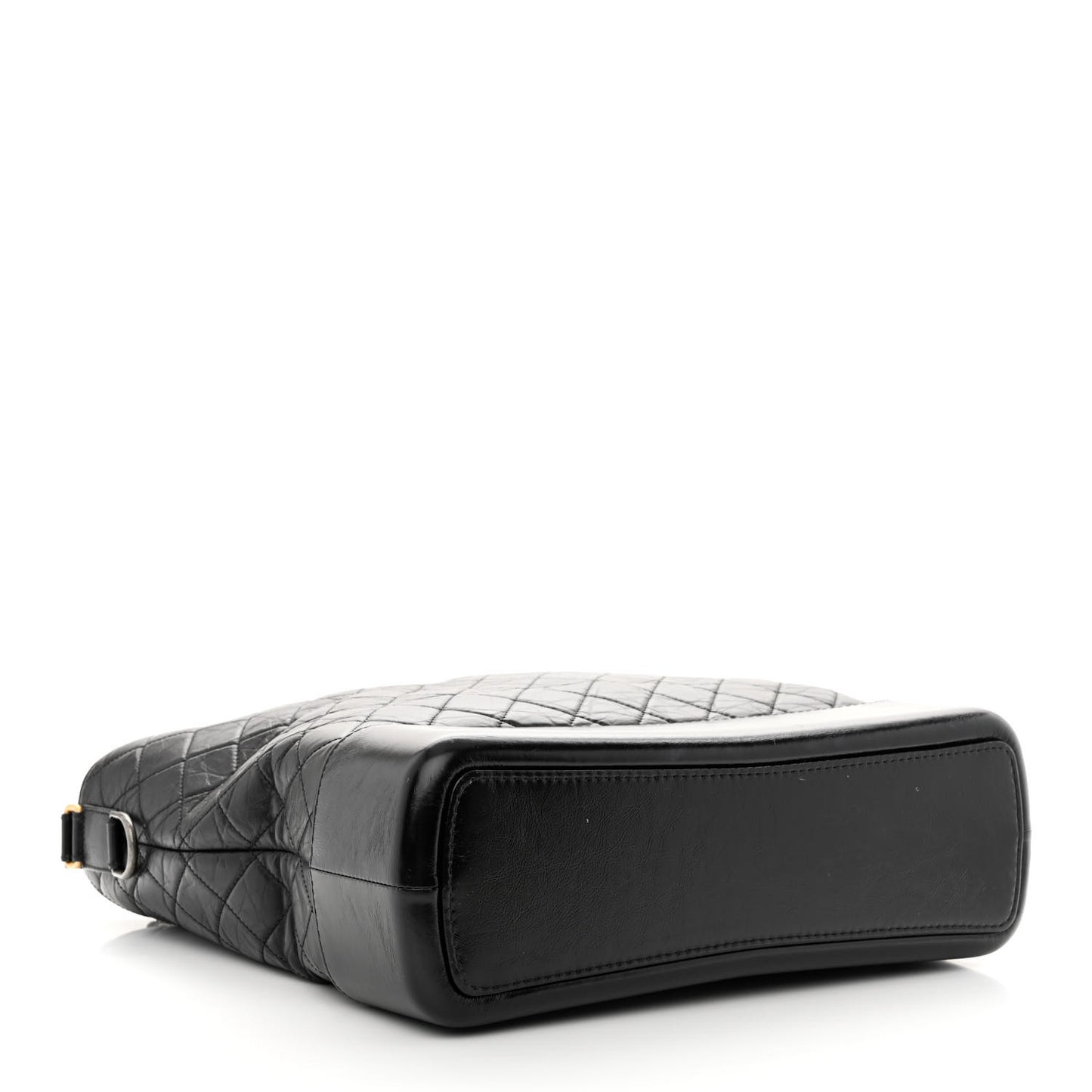 Aged Calfskin Quilted Maxi Gabrielle Hobo Black
