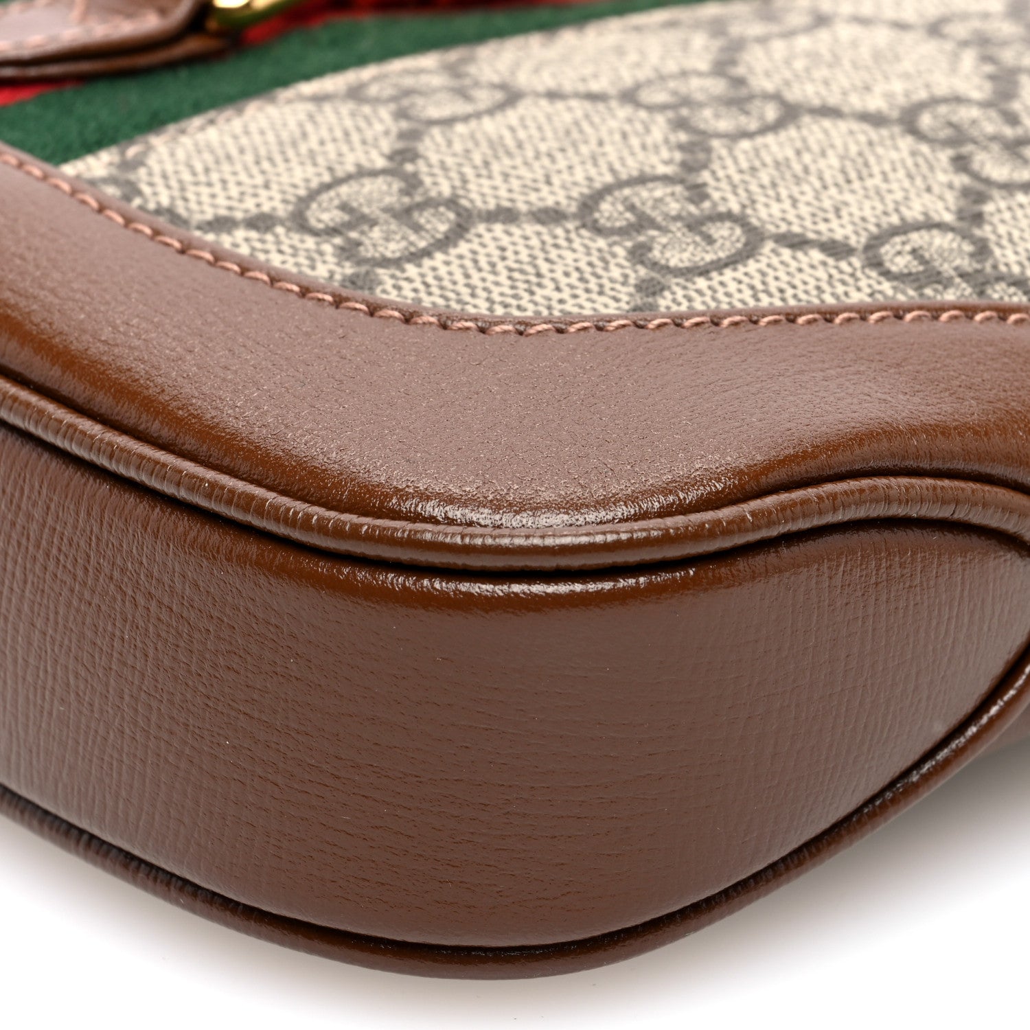 Gucci GG Supreme Monogram Azalea Calfskin Web Mini Jackie 1961 Hobo Beige Ebony Brown Sugar 9 of 9