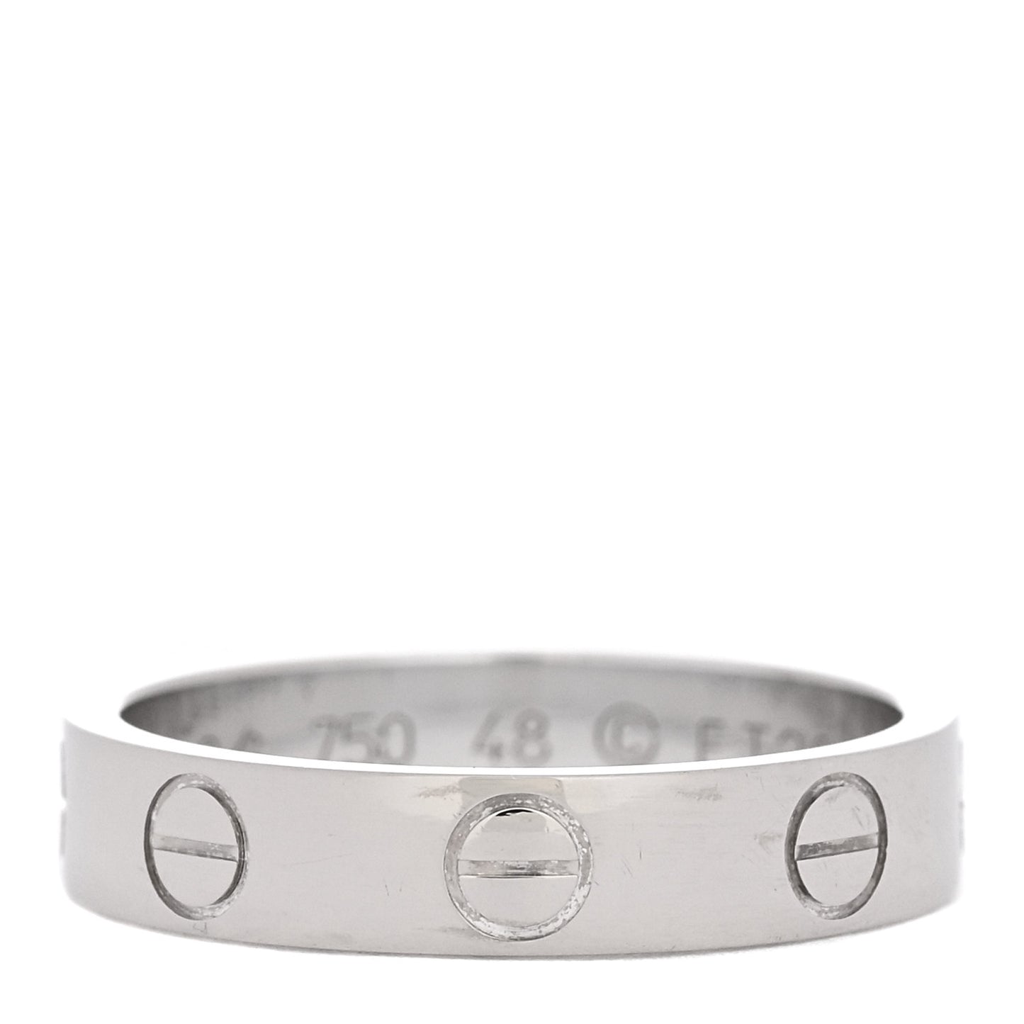 18K White Gold 3.5mm LOVE Wedding Band Ring 48 4.5