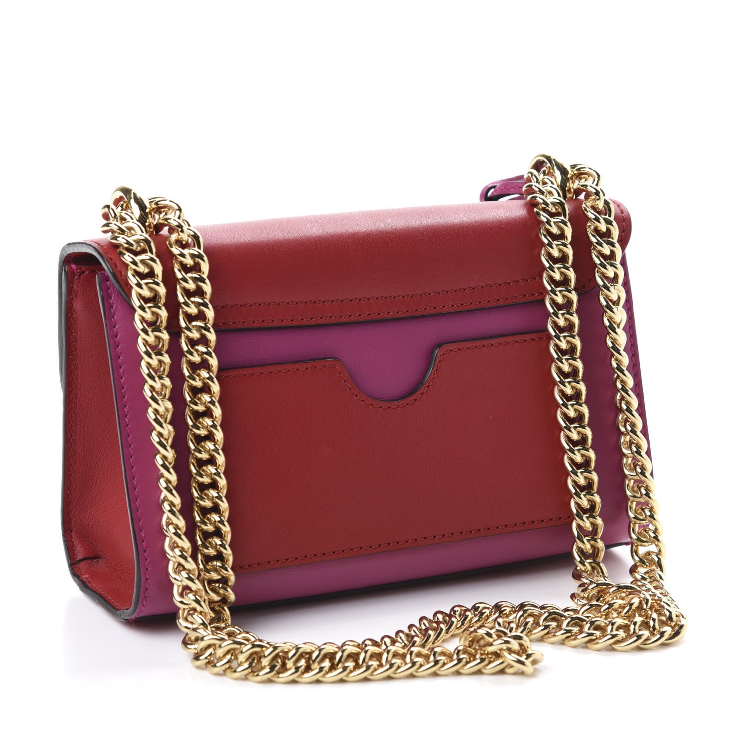 Gucci Calfskin Small Padlock Shoulder Bag New Rosette Hibiscus Red 3 of 10