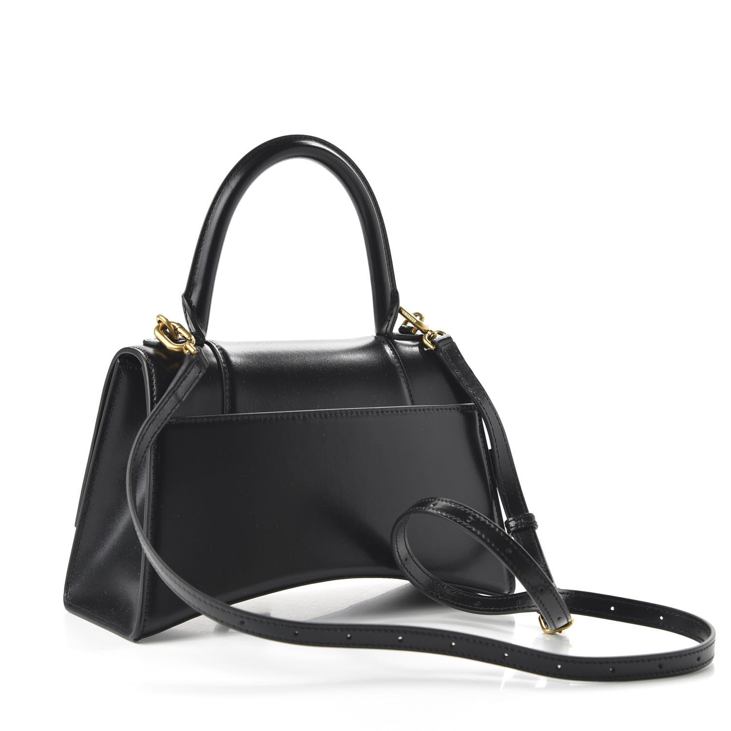 Balenciaga Shiny Box Calfskin Small Hourglass Top Handle Bag Black 3 of 9
