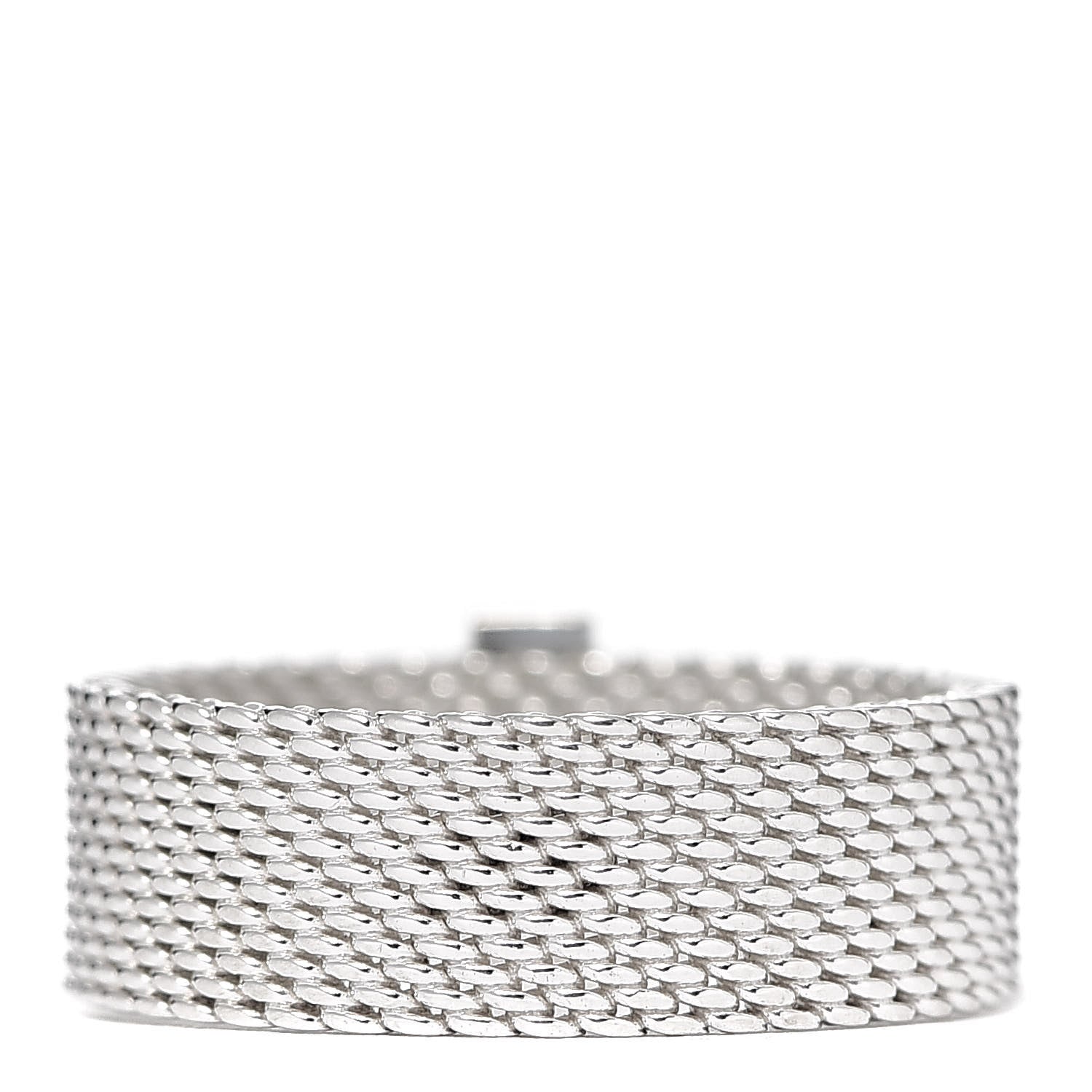 Tiffany Sterling Silver Diamond Mesh Somerset Ring 53 6.25 3 of 5
