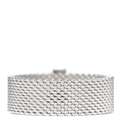 Tiffany Sterling Silver Diamond Mesh Somerset Ring 53 6.25 3 of 5