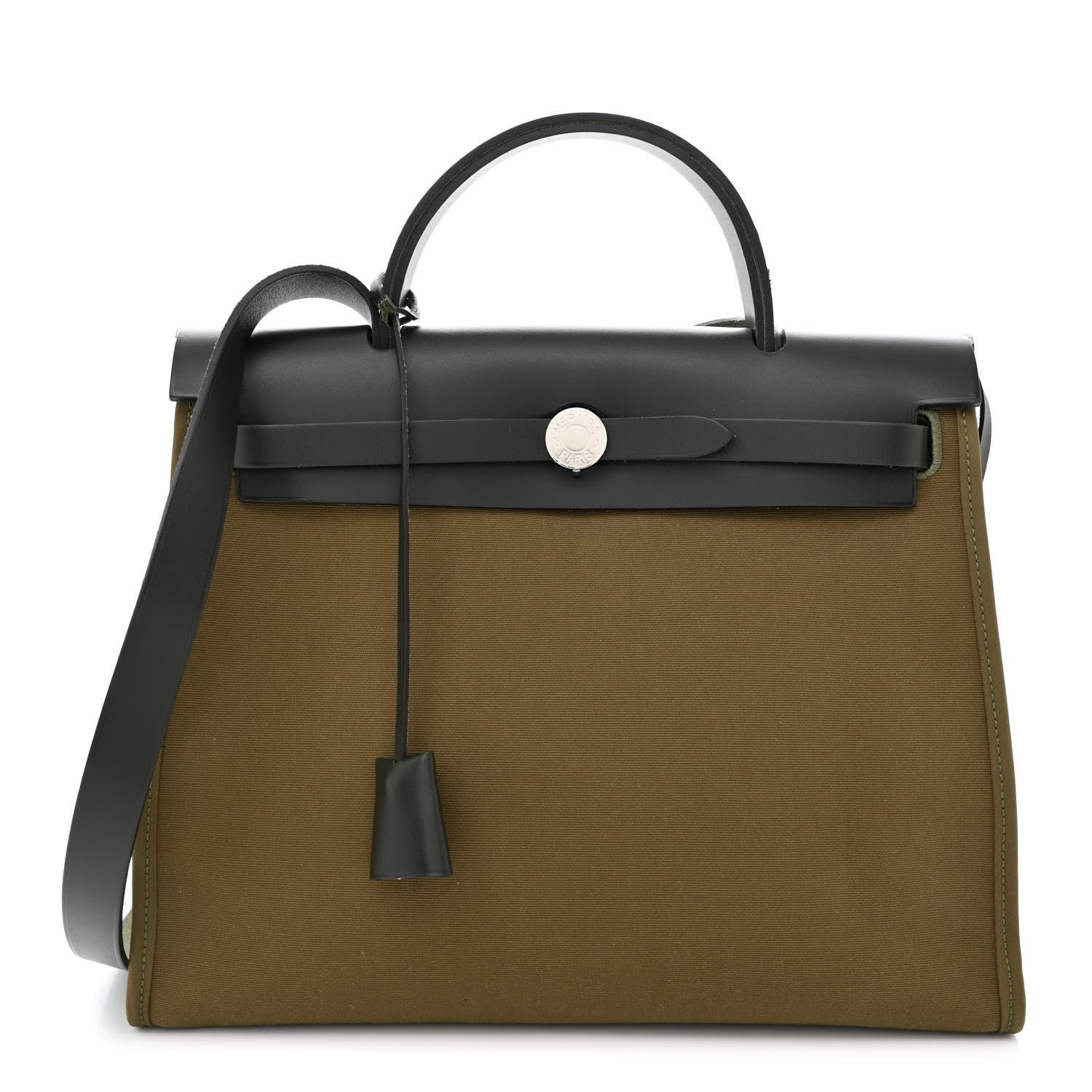 Hermes Vache Hunter Toile Herbag Zip 31 PM Khaki 3 of 13