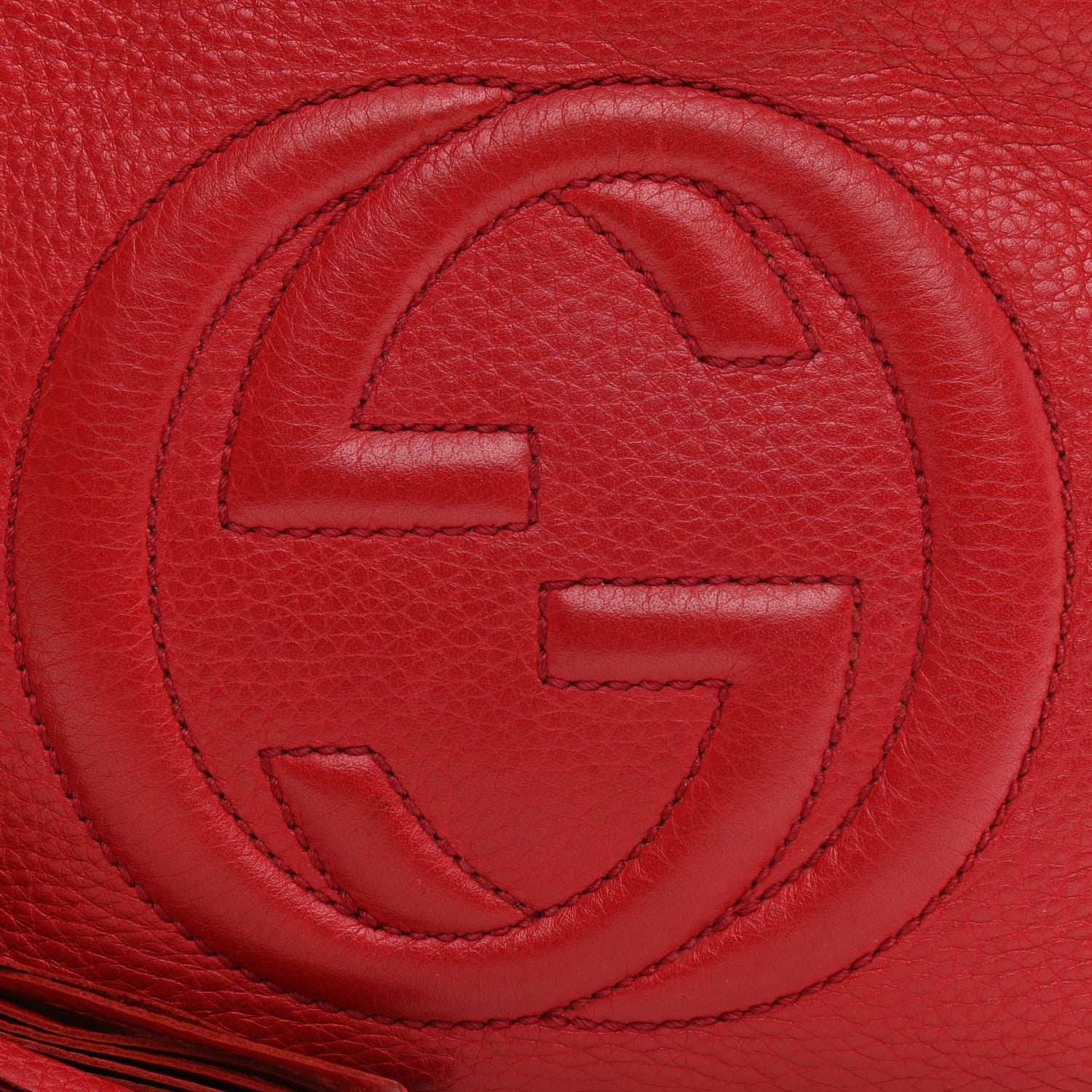 Gucci Pebbled Calfskin Small Soho Disco Bag Tabasco Red 9 of 18