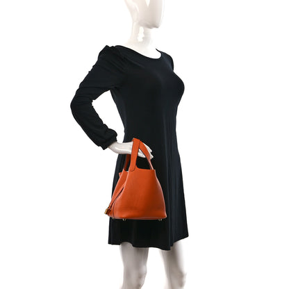 Hermes Taurillon Clemence Picotin Lock 18 PM Orange 2 of 9