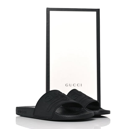 Gucci Rubber Womens Logo Slide Sandals 36 Black 8 of 8