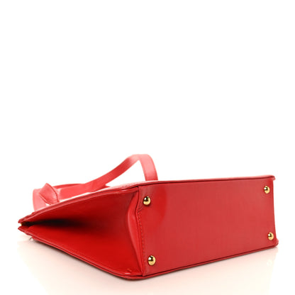 Chanel Calfskin Logo Shoulder Bag Red 4 of 9