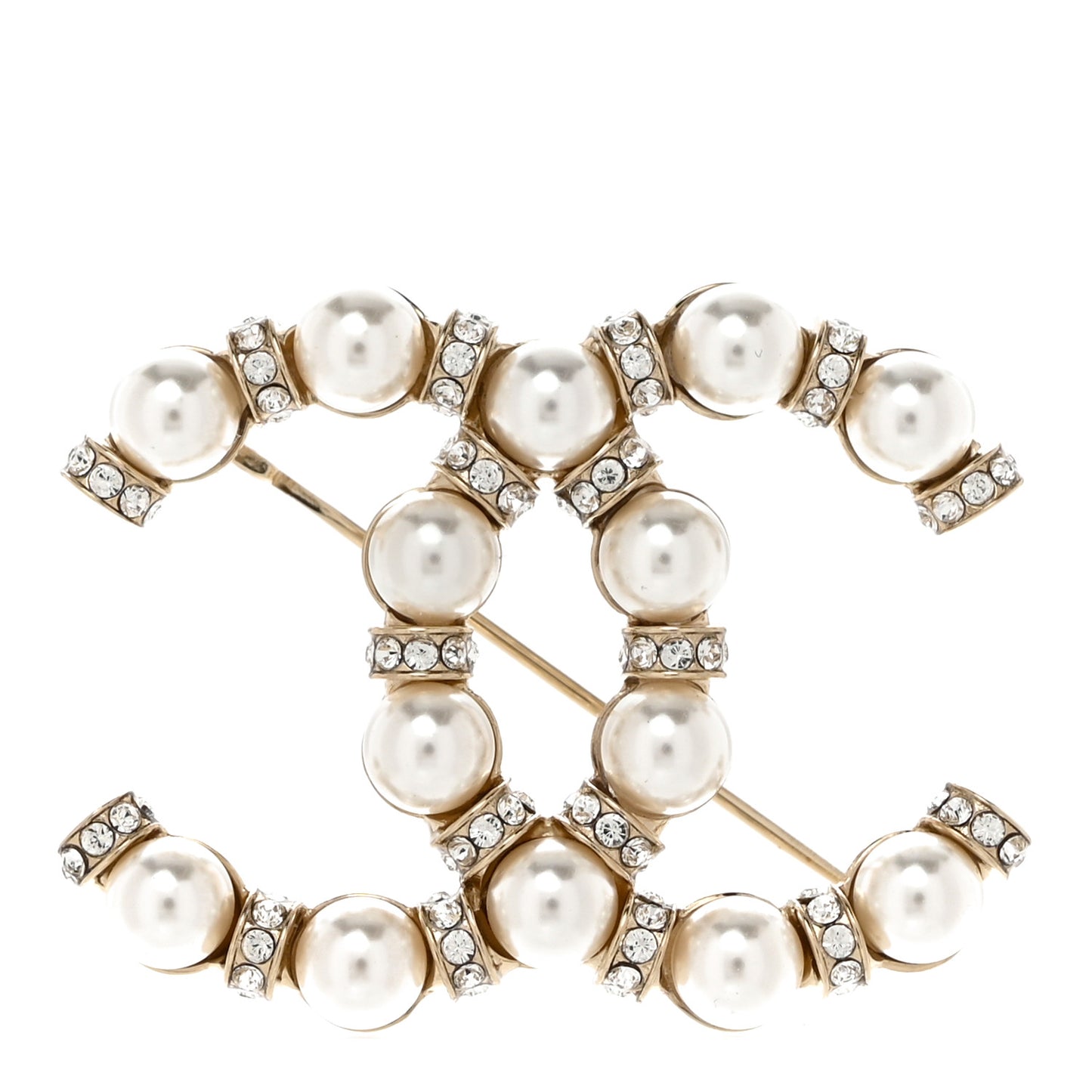 Pearl Crystal Nefertiti CC Brooch Gold