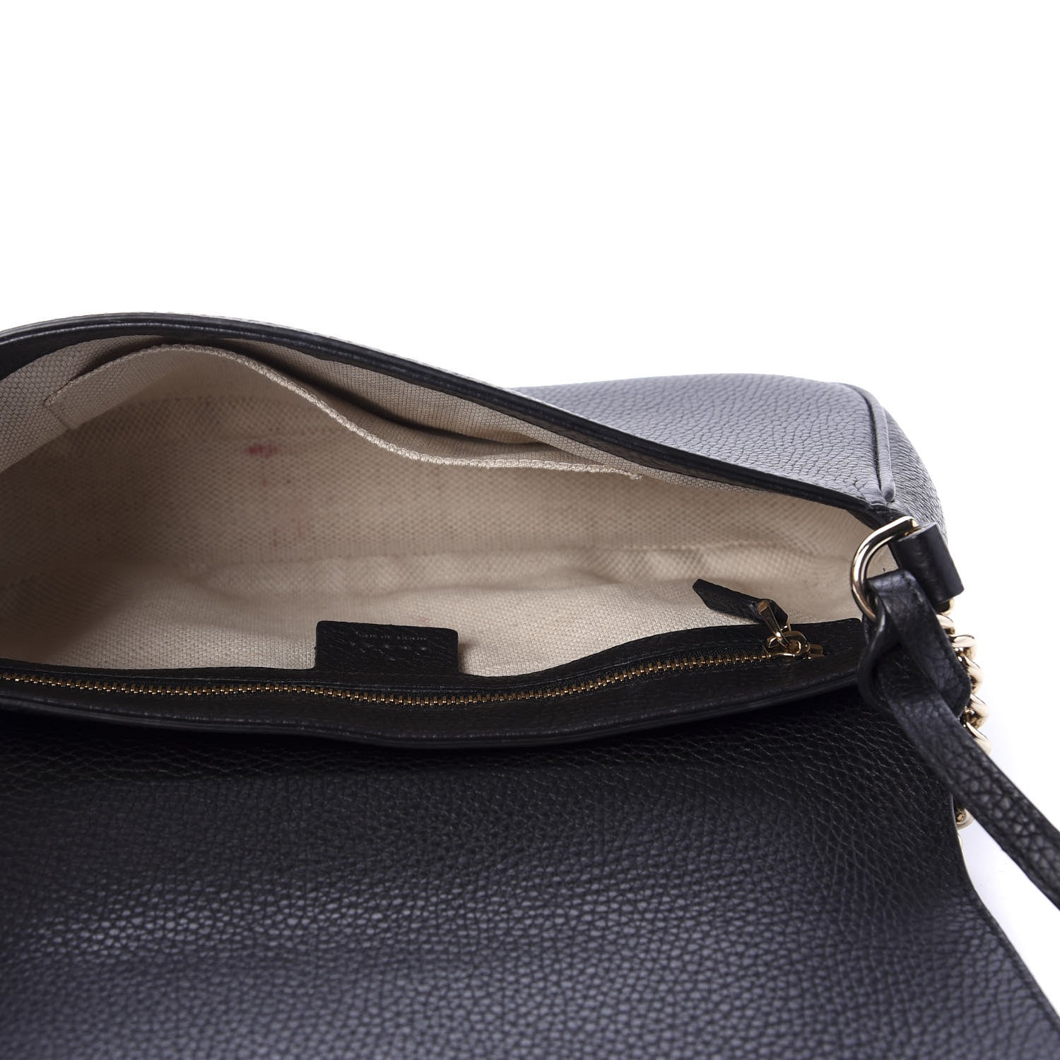 Gucci Pebbled Calfskin Medium Soho Flap Crossbody Black 5 of 11
