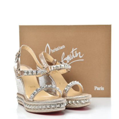 Christian Louboutin Cork Studded Pyradiams 110 Platform Sandals 38 Silver 8 of 8