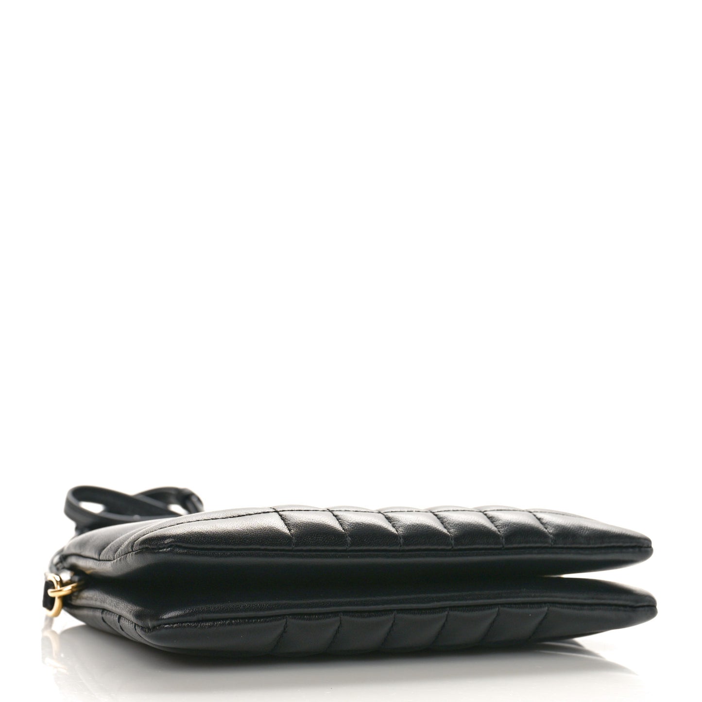 Lambskin Quilted Lola Double Pouch Crossbody Black
