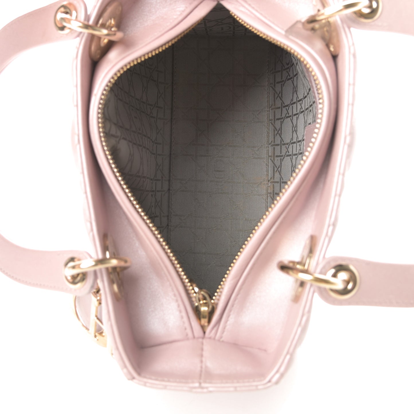 Pearly Lambskin Cannage Medium Lady Dior Lotus