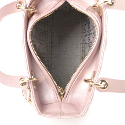 Christian Dior Pearly Lambskin Cannage Medium Lady Dior Lotus 5 of 16