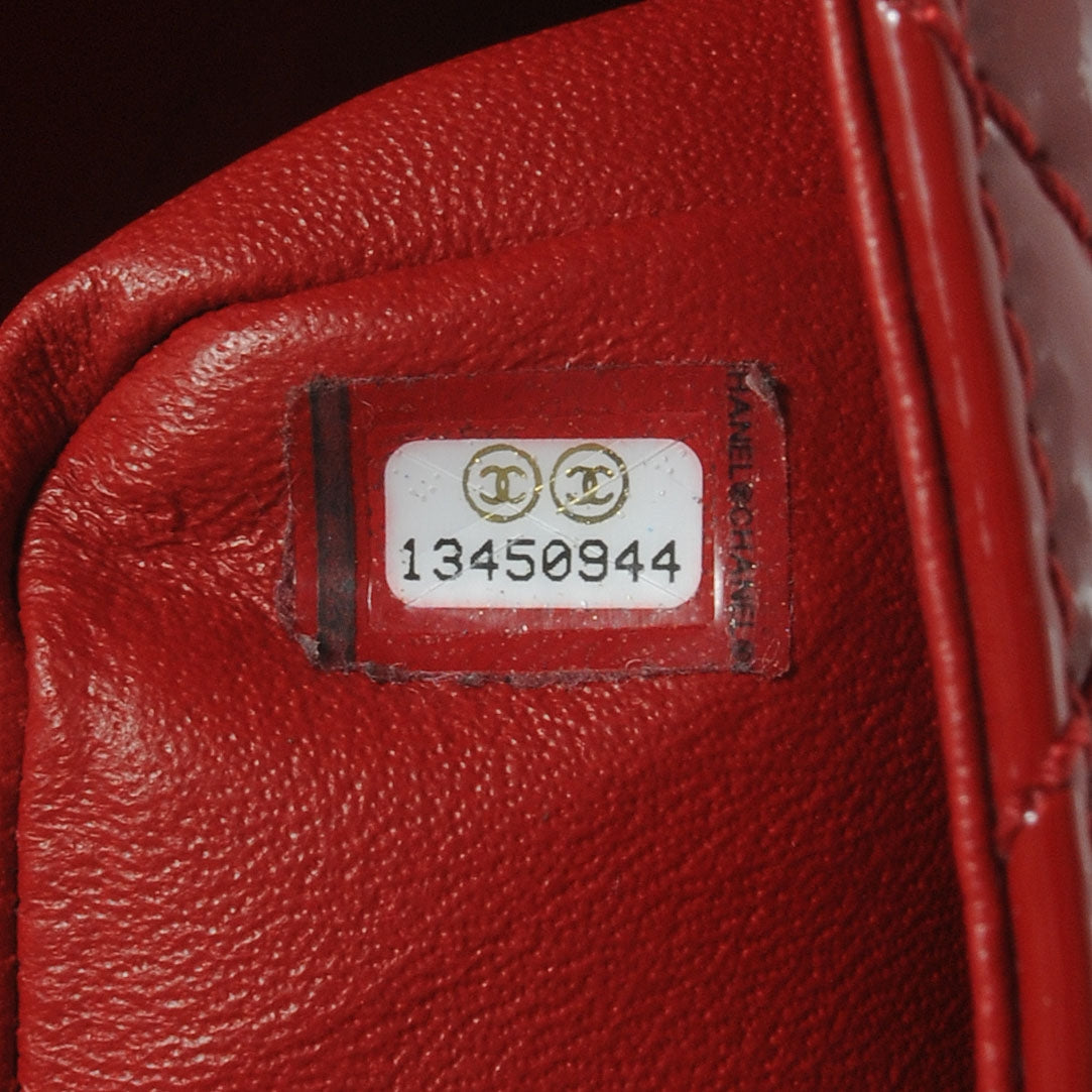 Patent Chevron Jumbo Single Flap Red