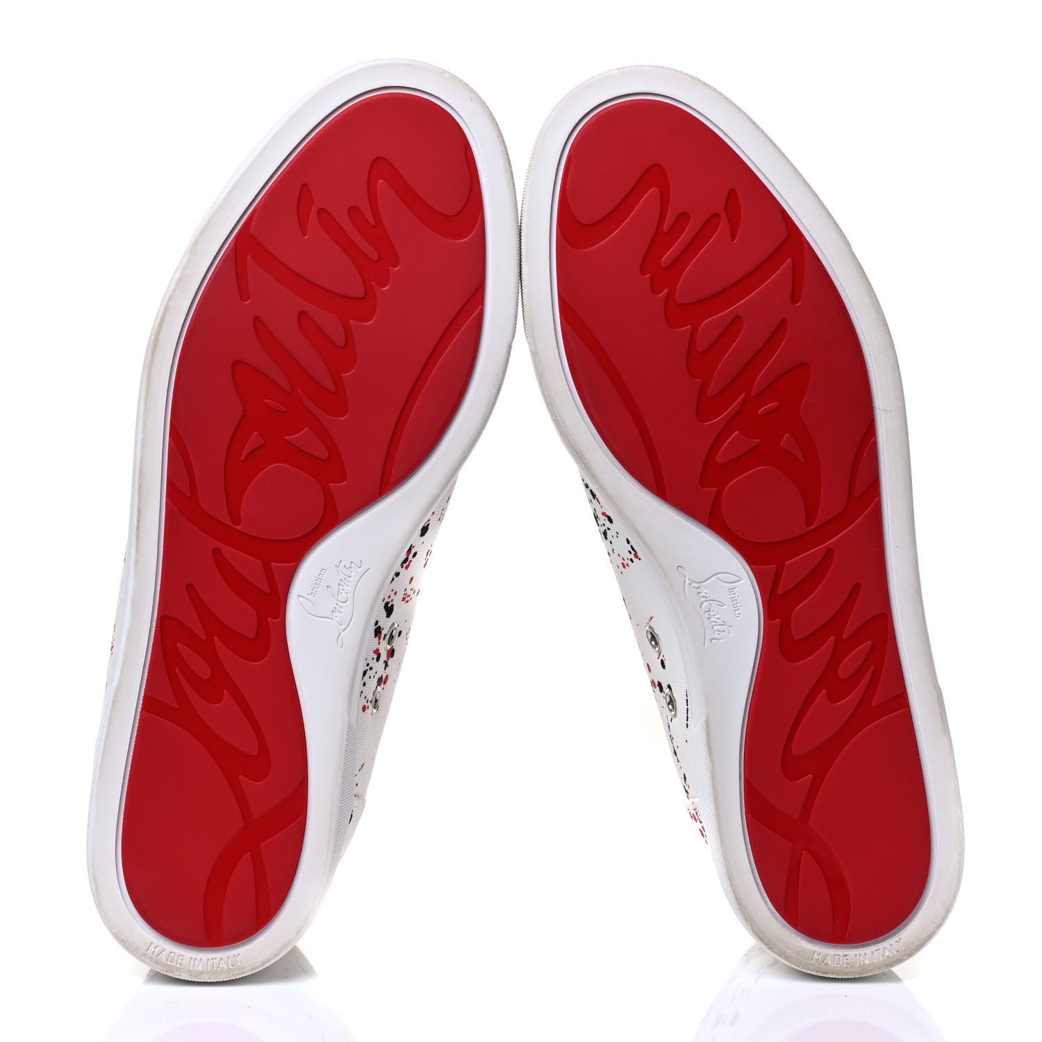 Christian Louboutin Toile Splash Mens F.A.V Fique A Vontade Flat Sneakers 41.5 White 8 of 8