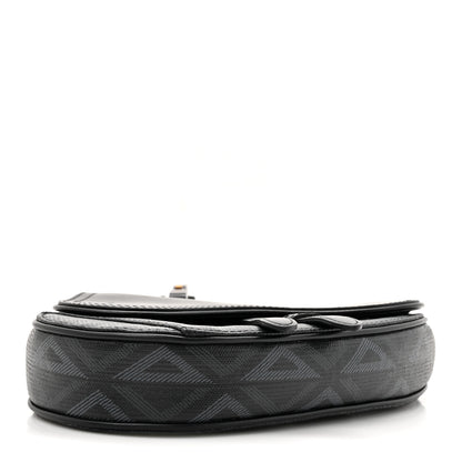 Christian Dior Coated Canvas CD Diamond Printed Mens Mini Saddle Bag Black 4 of 13