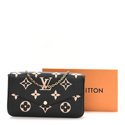 Louis Vuitton Empreinte Monogram Giant Felicie Pochette Black Beige 18 of 19