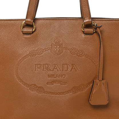 Prada Vitello Phenix Embossed Logo Tote Canella 7 of 9