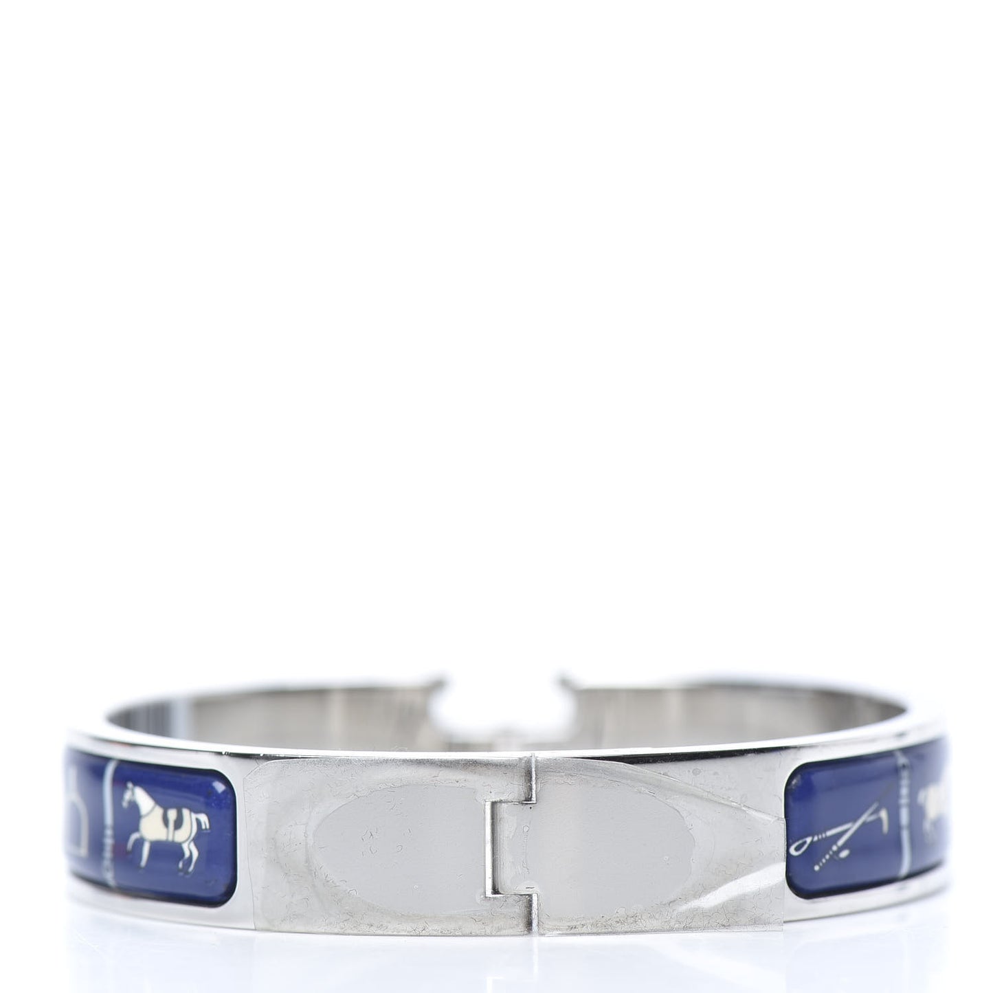 Enamel Printed Narrow Couvertures et Tenues de Jour Clic Clac H Bracelet PM Laiton Plaque