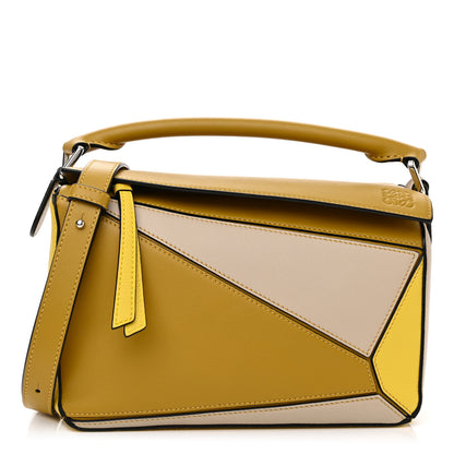 Loewe Grained Calfskin Small Puzzle Bag Ocre Yellow 1 of 14