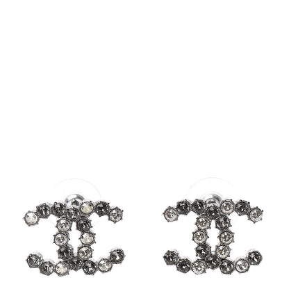 Chanel Crystal CC Earrings Silver 1 of 4