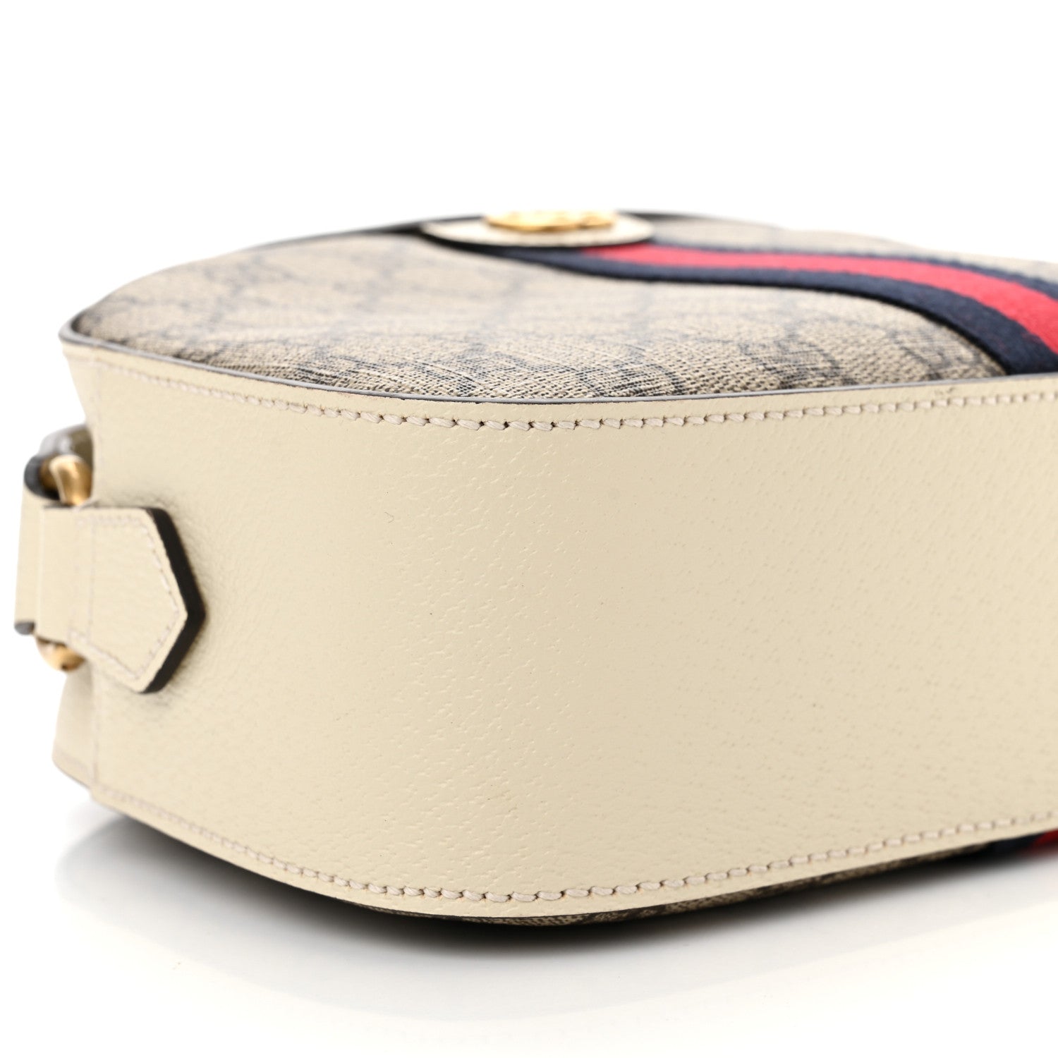 Gucci GG Supreme Monogram Textured Calfskin Web Small Ophidia Camera Bag Beige Ebony Mystic White 9 of 12