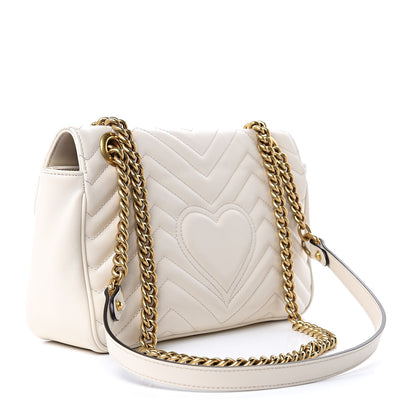 Gucci Calfskin Matelasse Small GG Marmont Shoulder Bag White 3 of 10