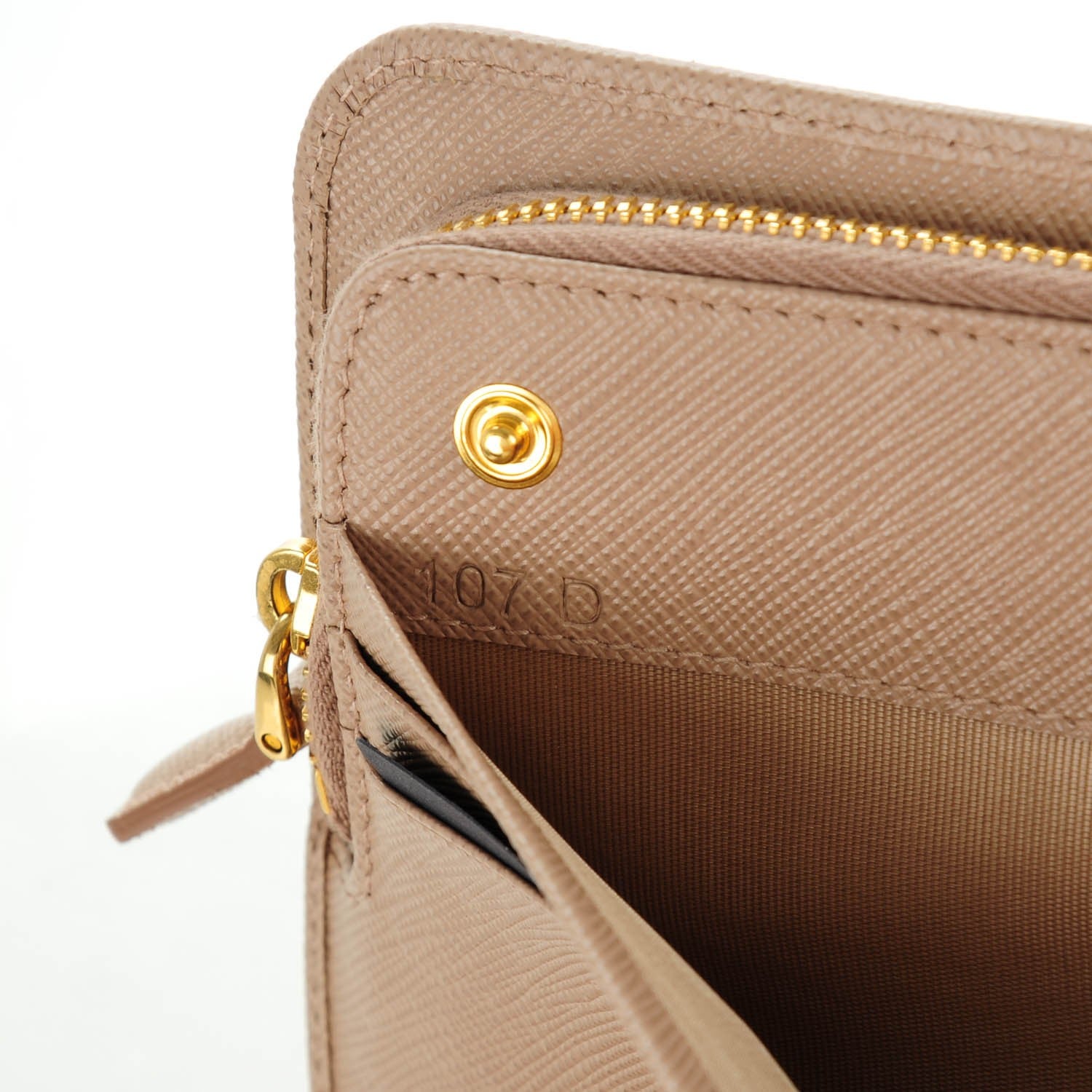 Prada Saffiano Metal Double Snap Travel Wallet Cammeo 7 of 7