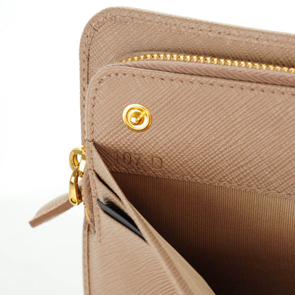 Prada Saffiano Metal Double Snap Travel Wallet Cammeo 7 of 7