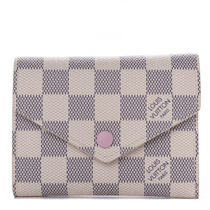 Louis Vuitton Damier Azur Victorine Wallet Rose Ballerine 1 of 10