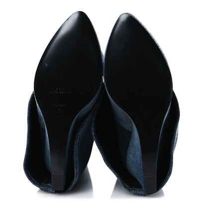 Givenchy Washed Denim Shark Lock Pant Boots 40 Blue 7 of 10