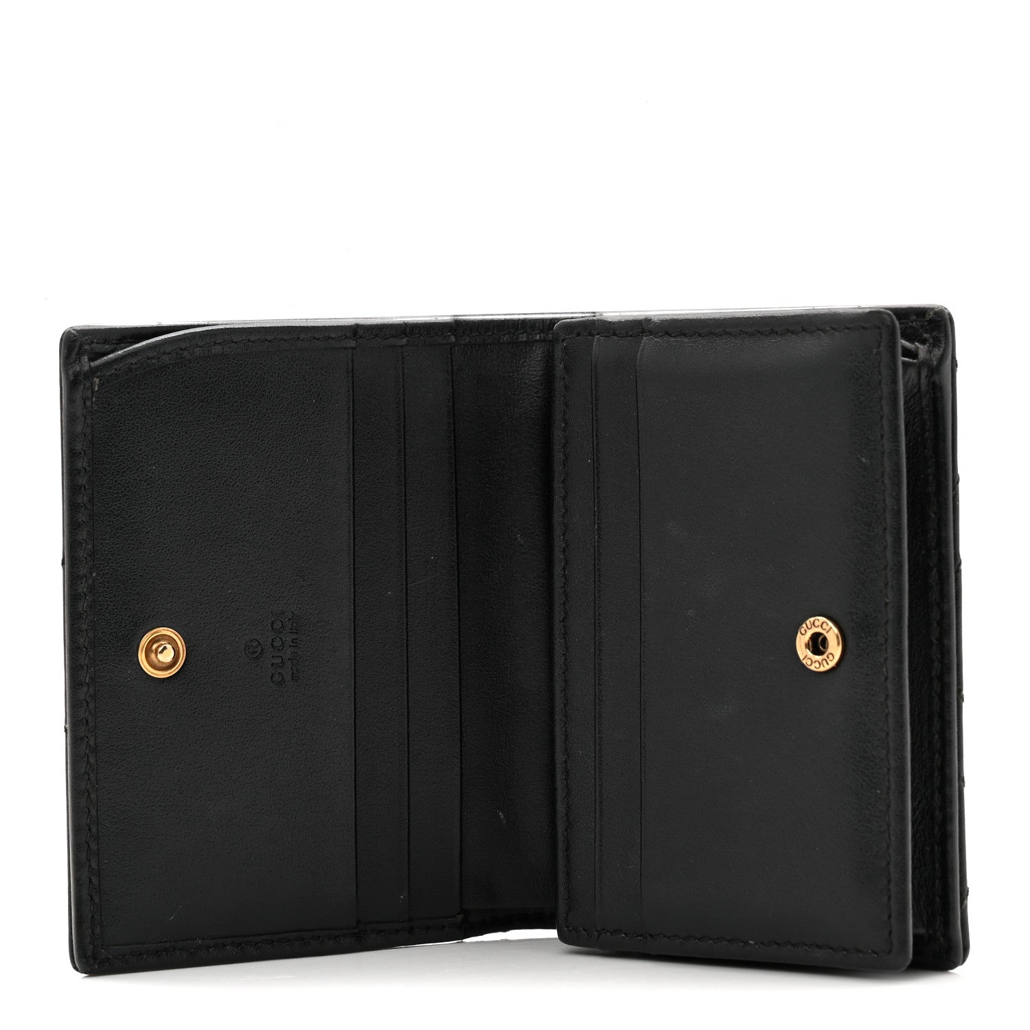 Gucci Calfskin Matelasse GG Marmont Card Case Wallet Black 5 of 8