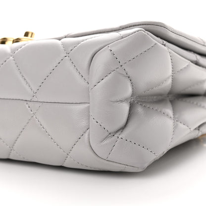 Chanel Lambskin Quilted Medium Color Match Flap Grey 10 of 11