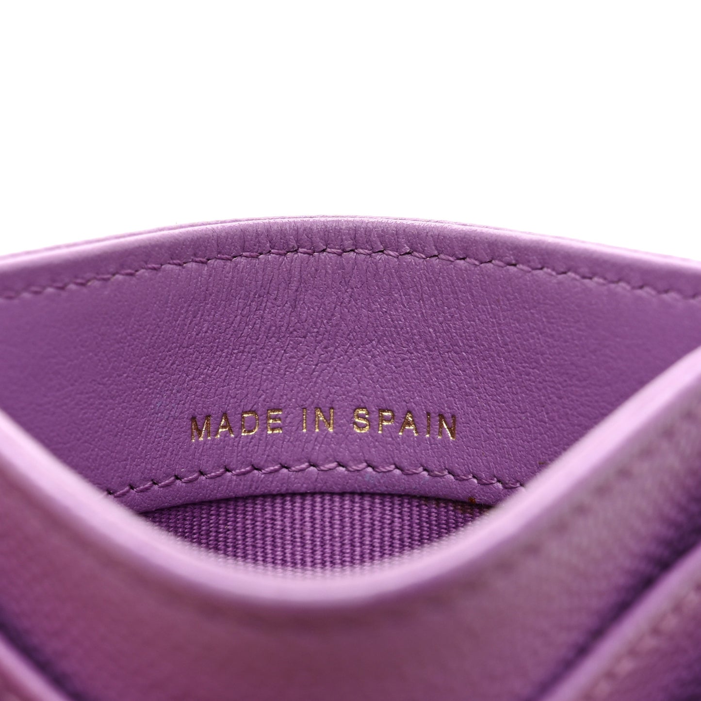 Caviar Quilted Card Holder Purple