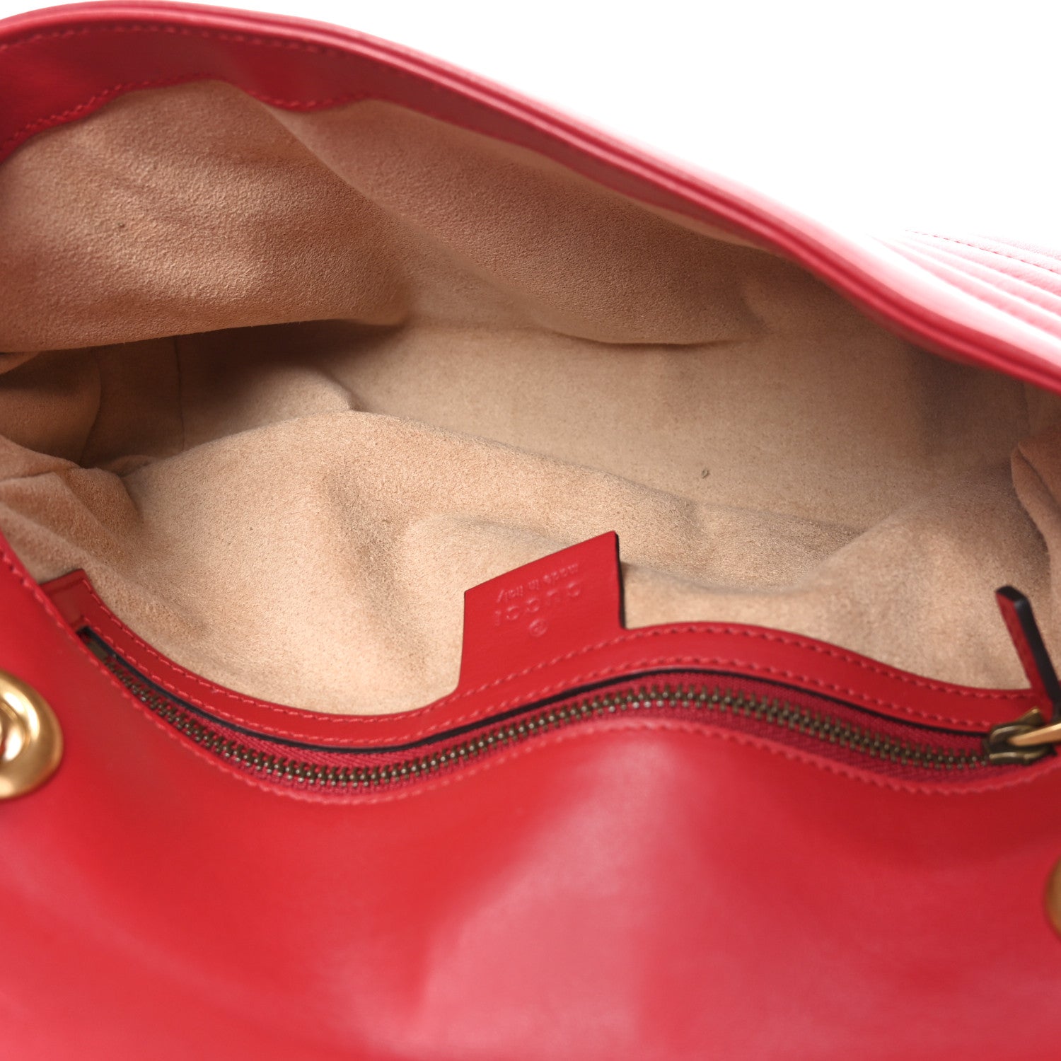 Gucci Calfskin Matelasse Small GG Marmont Shoulder Bag Hibiscus Red 5 of 10