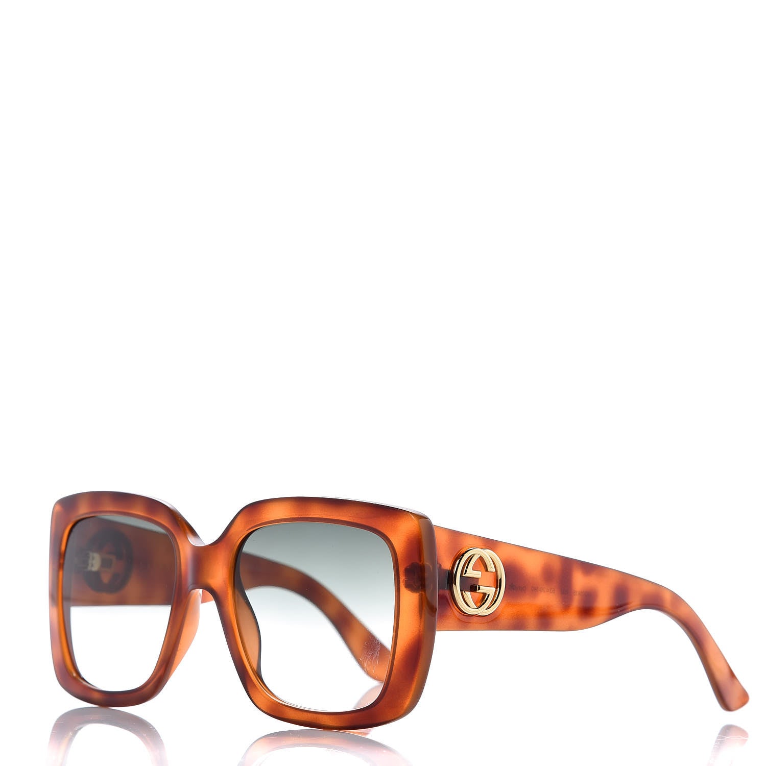 Gucci Acetate Square Frame Sunglasses GG0141S Tortoise 1 of 7