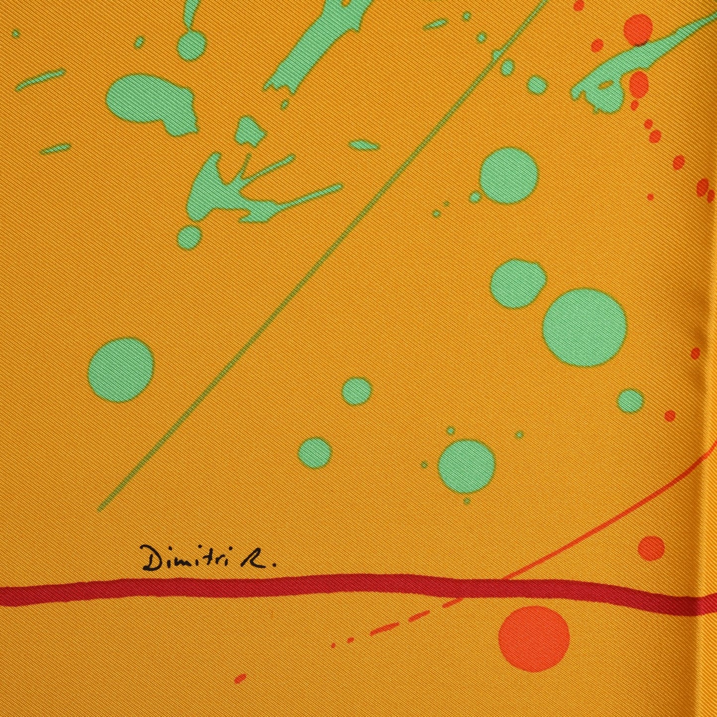 Silk Cheval Surprise Scarf 90 Curry Bleu Vert