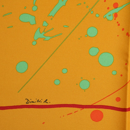 Hermes Silk Cheval Surprise Scarf 90 Curry Bleu Vert 4 of 7