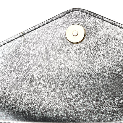 Saint Laurent Metallic Calfskin Y-Mail Clutch Silver 10 of 12