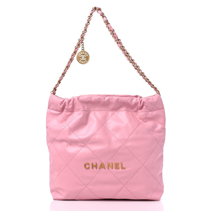 Chanel Shiny Calfskin Quilted Small Chanel 22 Pink 3 of 10