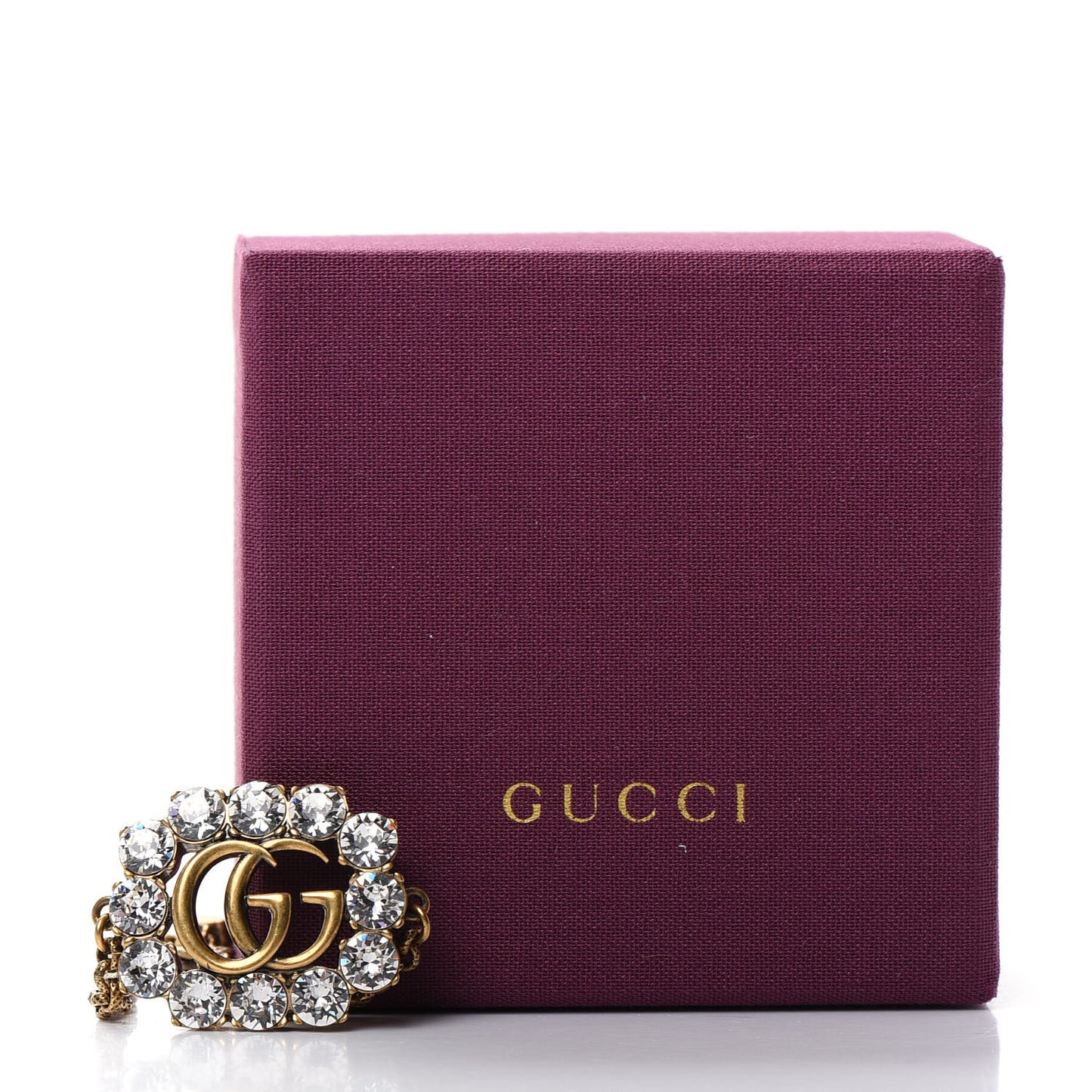 Metal Crystal Double G Bracelet Aged Gold