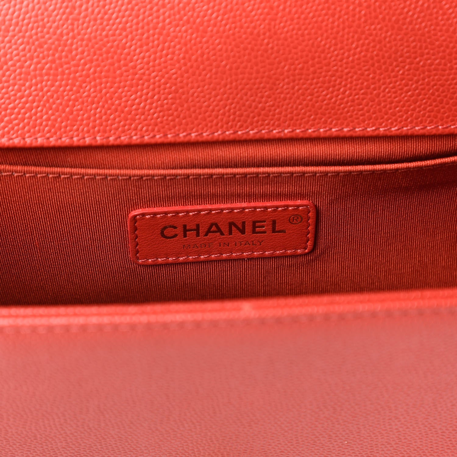 Chanel Caviar Chevron Quilted Medium Boy Flap Red 8 of 10