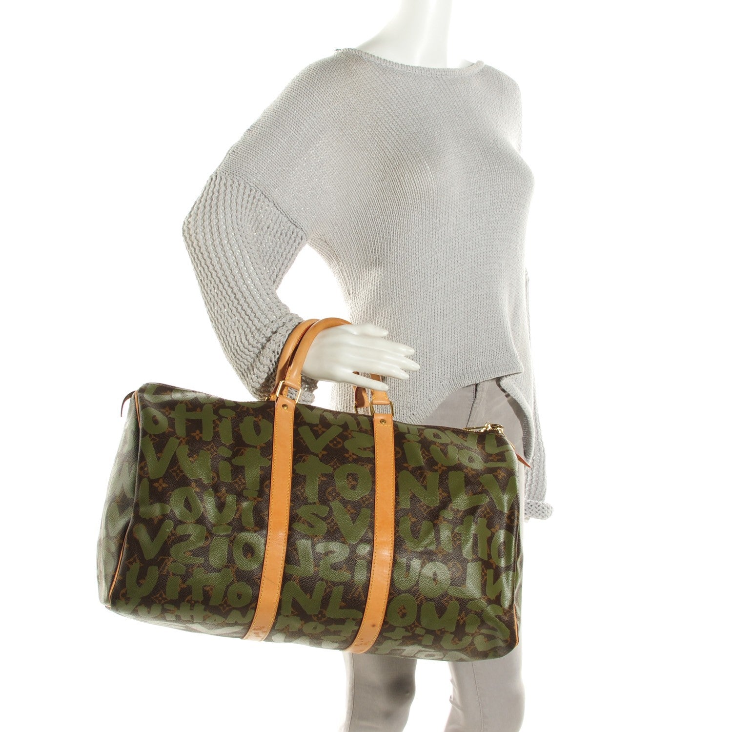 Louis Vuitton Graffiti Keepall 50 Kaki 2 of 8