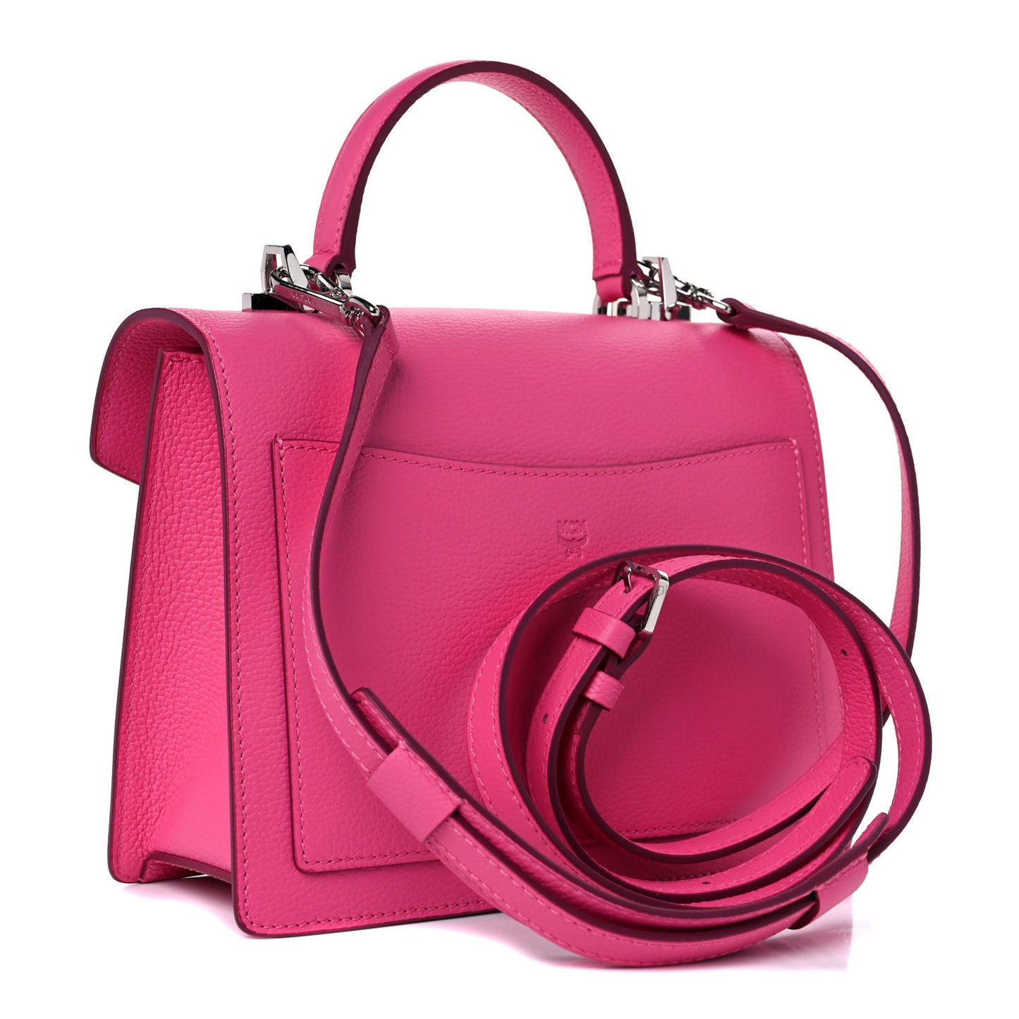 Grained Calfskin Small Patricia Satchel Sugar Pink