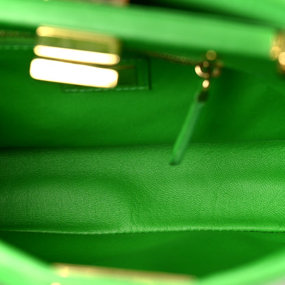 Fendi Nappa Mini Peekaboo Iconic Satchel Tomatillo 6 of 13
