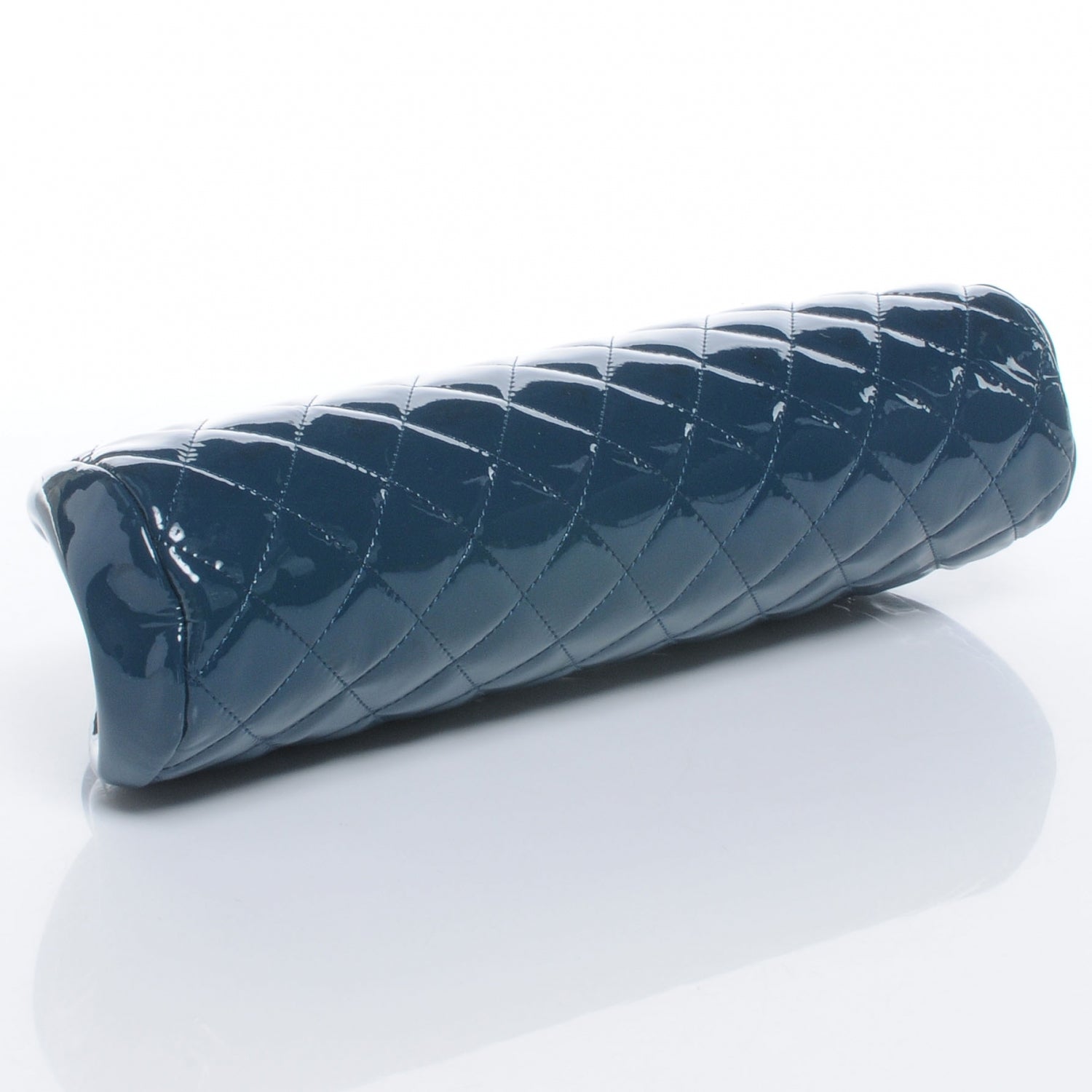 Chanel Patent Quilted Timeless Clutch Blue 4 of 9